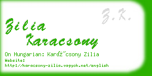 zilia karacsony business card